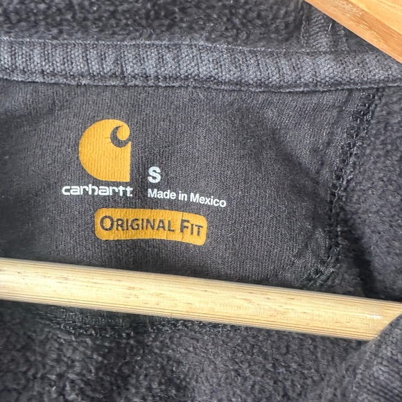 Carhartt Original Fit Zip Up Hoodie Gray Black Sweatshirt Small - Picture 4 of 6